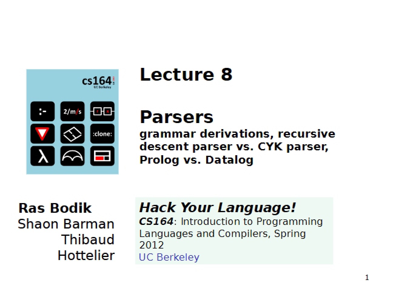 Eighth Lecture