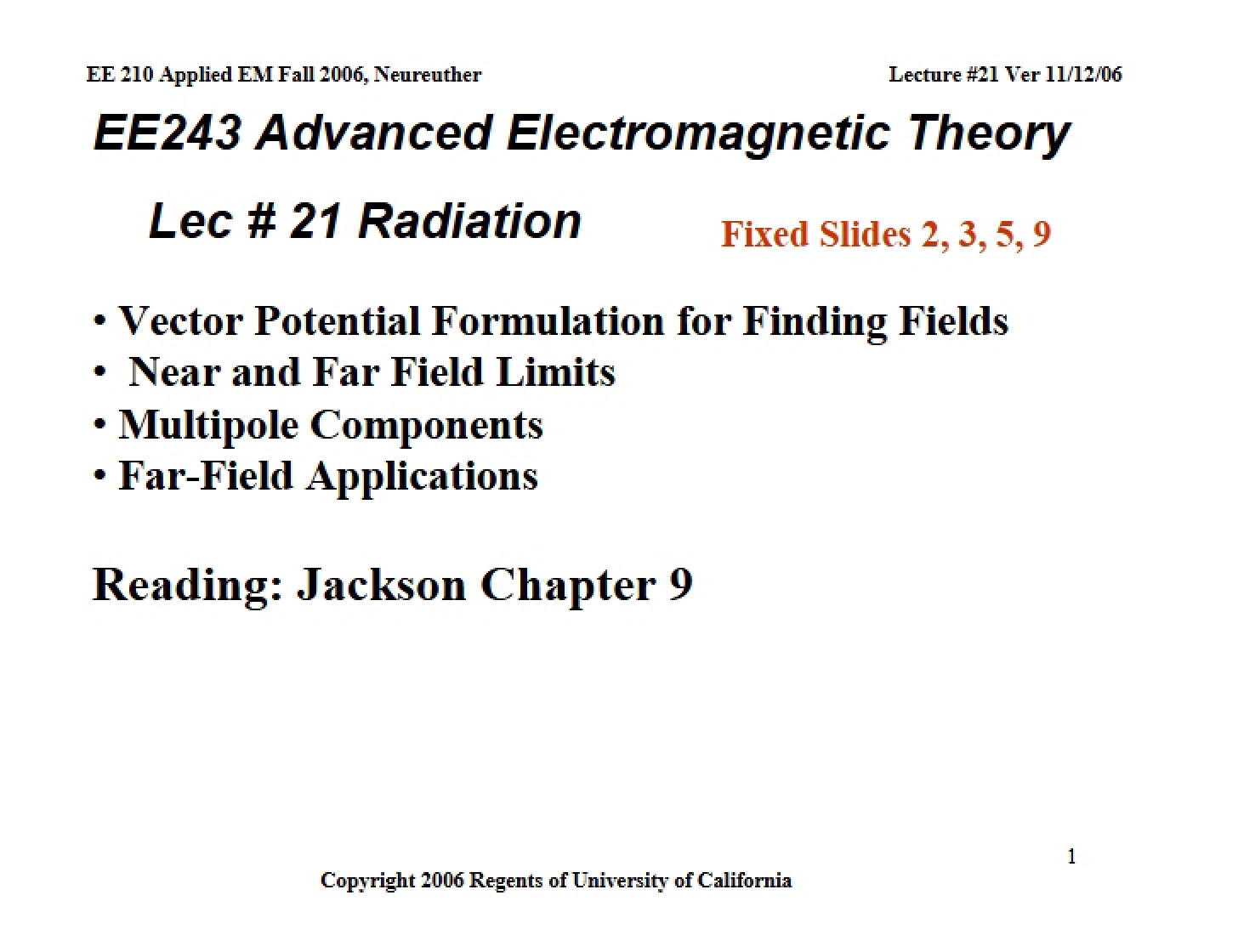Radiation Physics