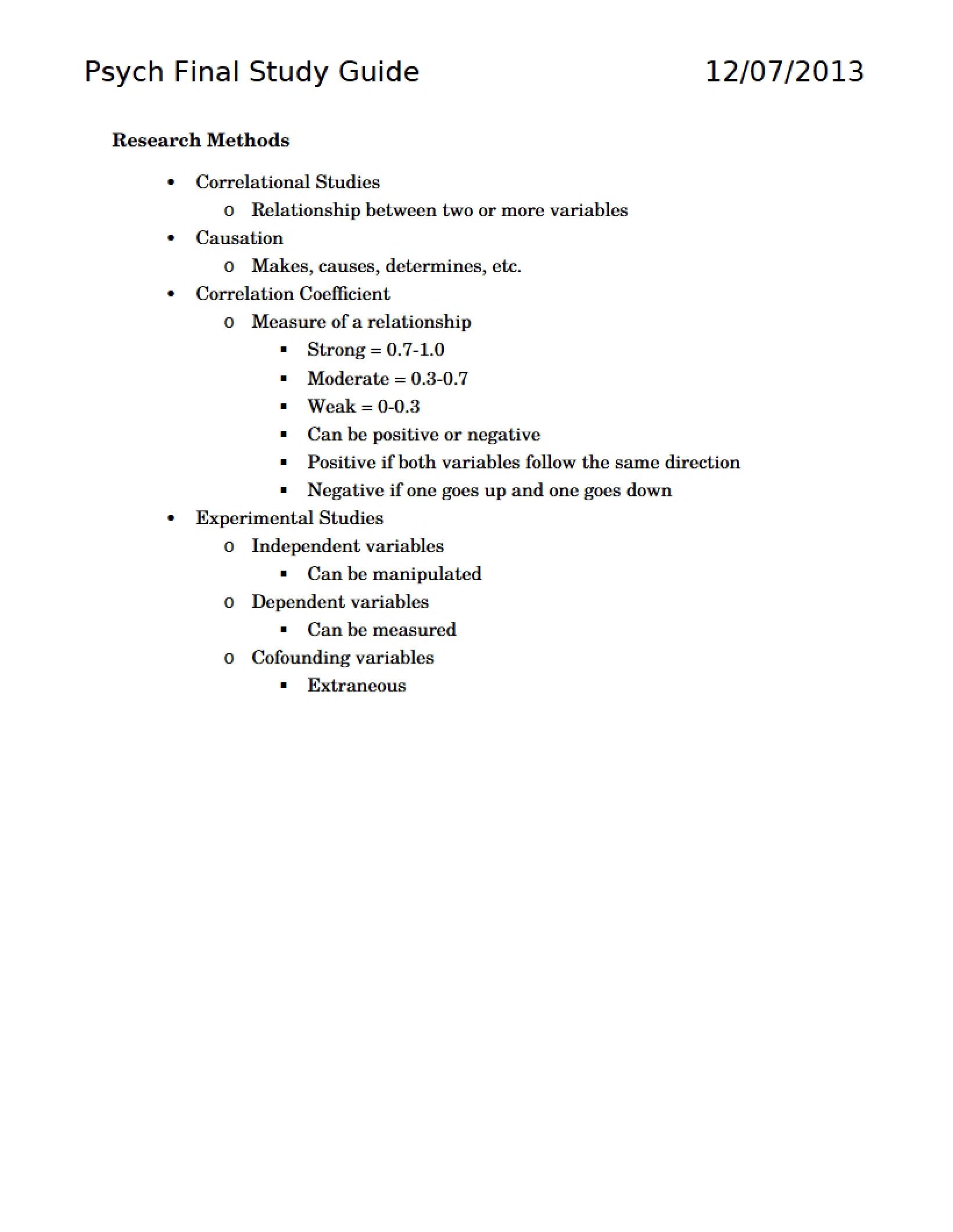 Comprehensive Final Review Guide
