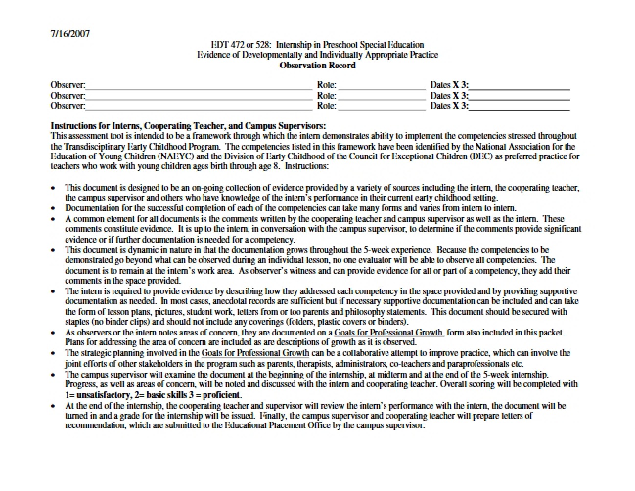 Developmentally Appropriate Practice Evidence
