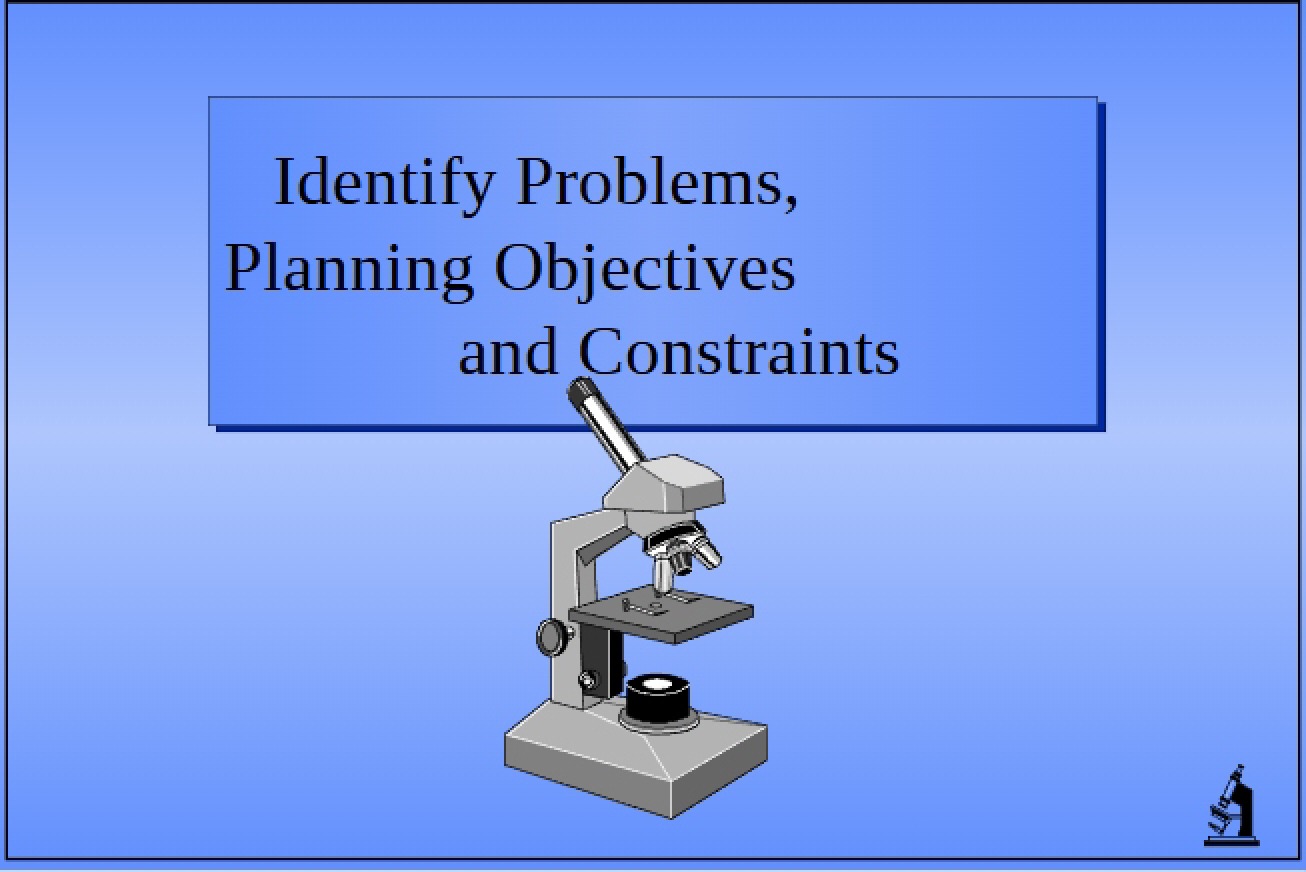 Planning Objectives, Constraints, and Problem Identification