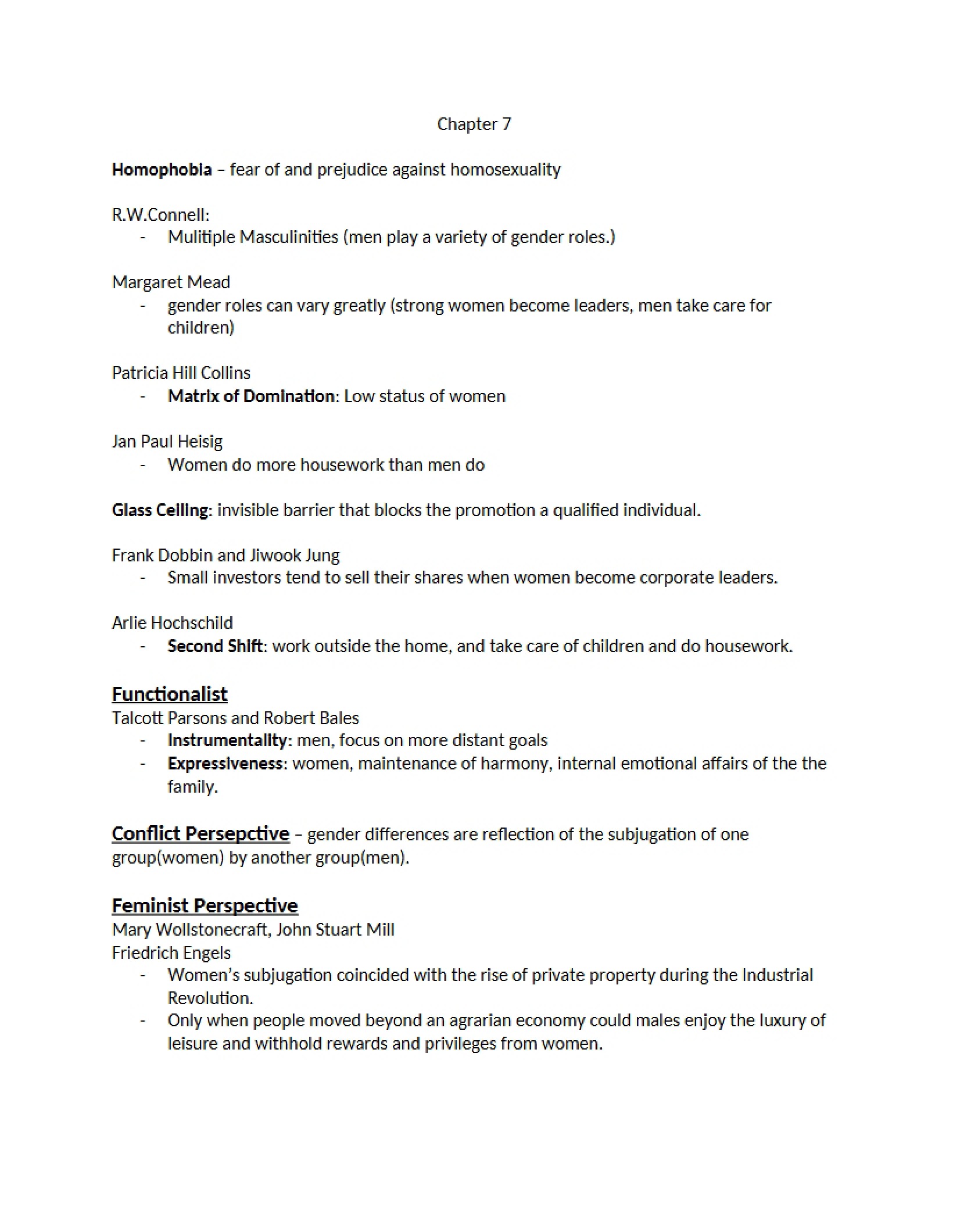 Sociology Chapter 7