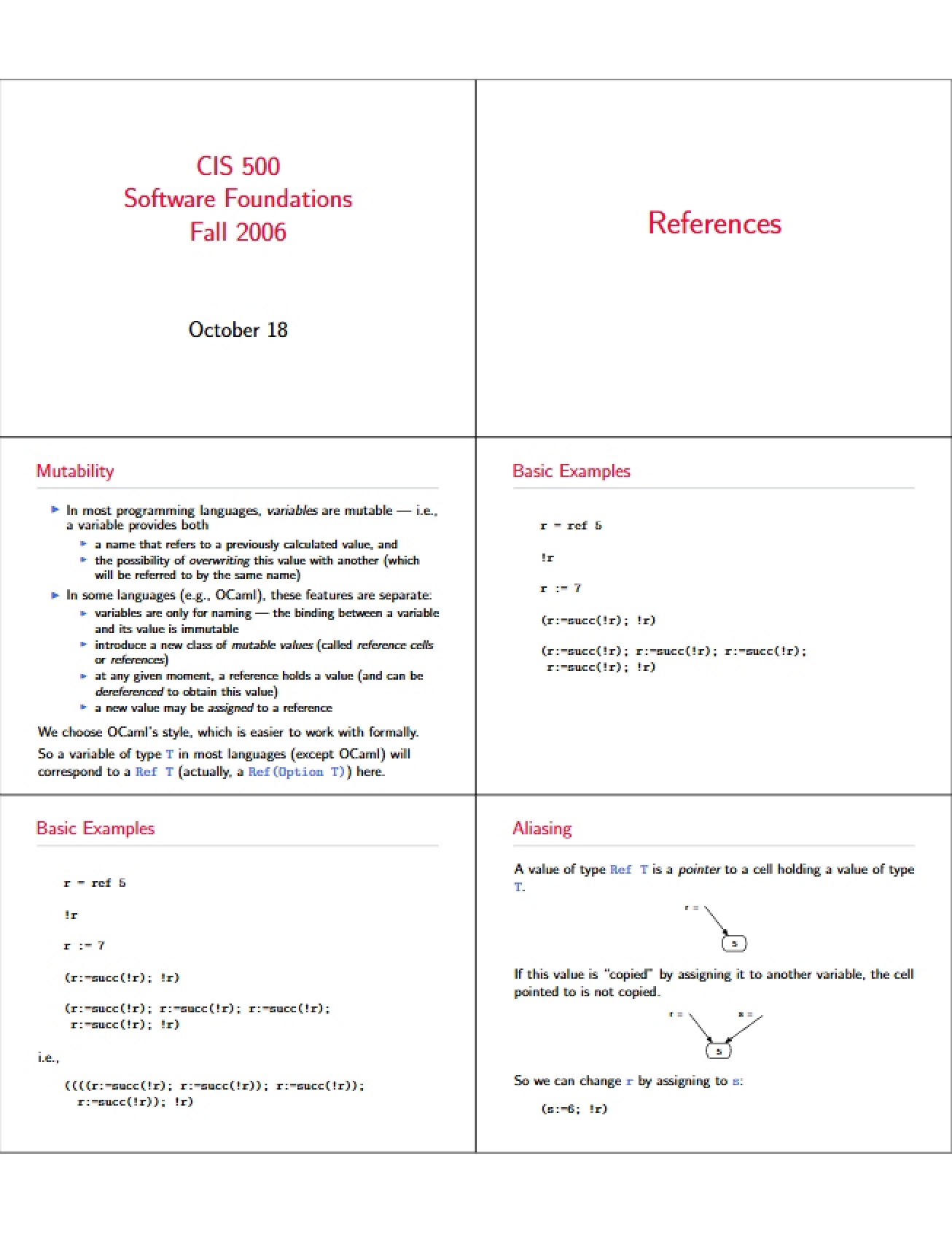 Software Foundations Class Materials