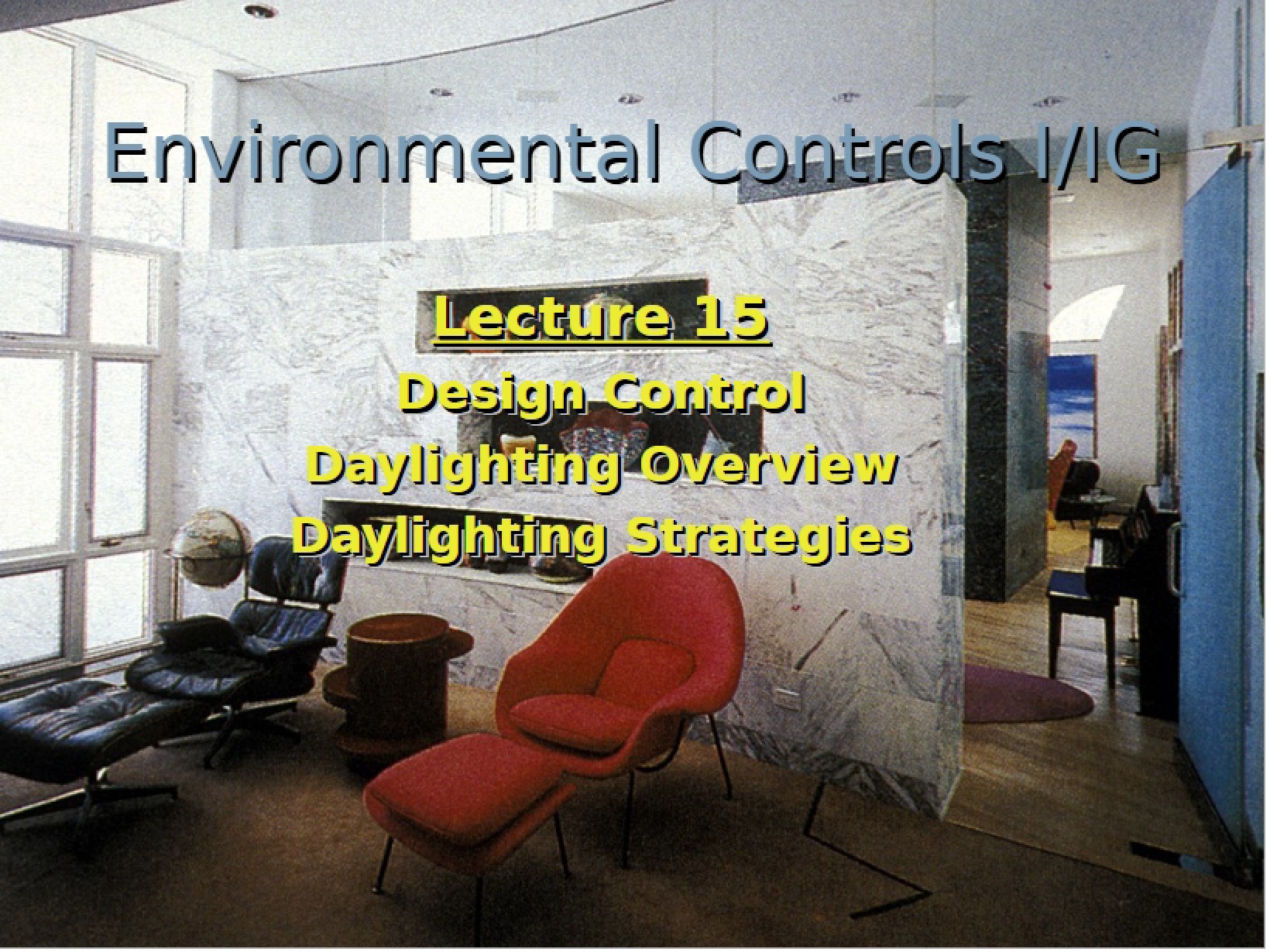 Environmental Controls Lecture Notes