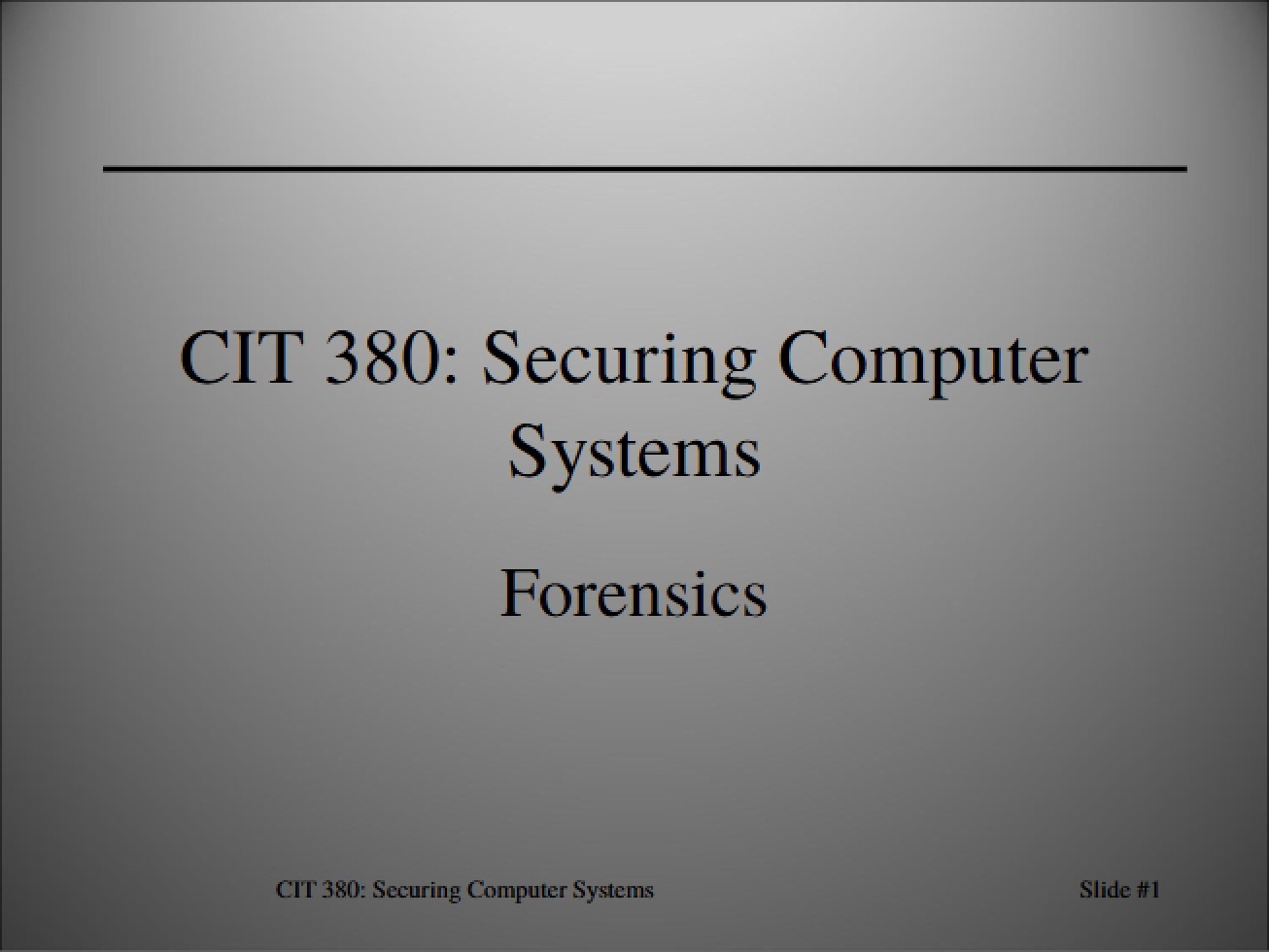 Computer Forensics Overview
