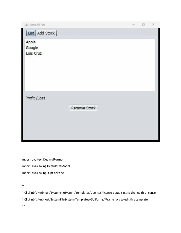 Stocks4U App - Managing Your Stock Portfolio with StocksGUI