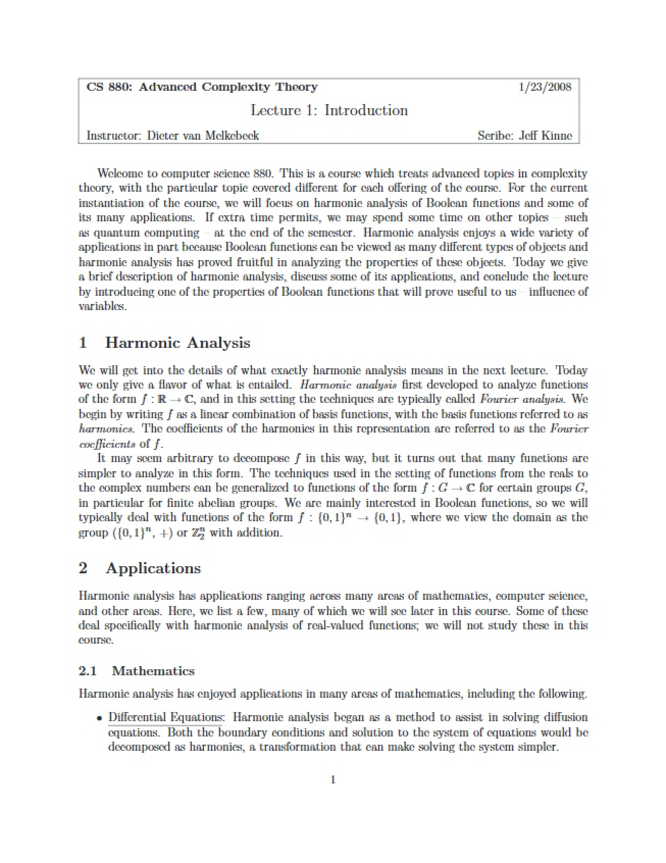 Introduction - Lecture 1