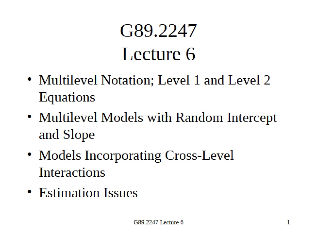 Structural Equations Theory Notes