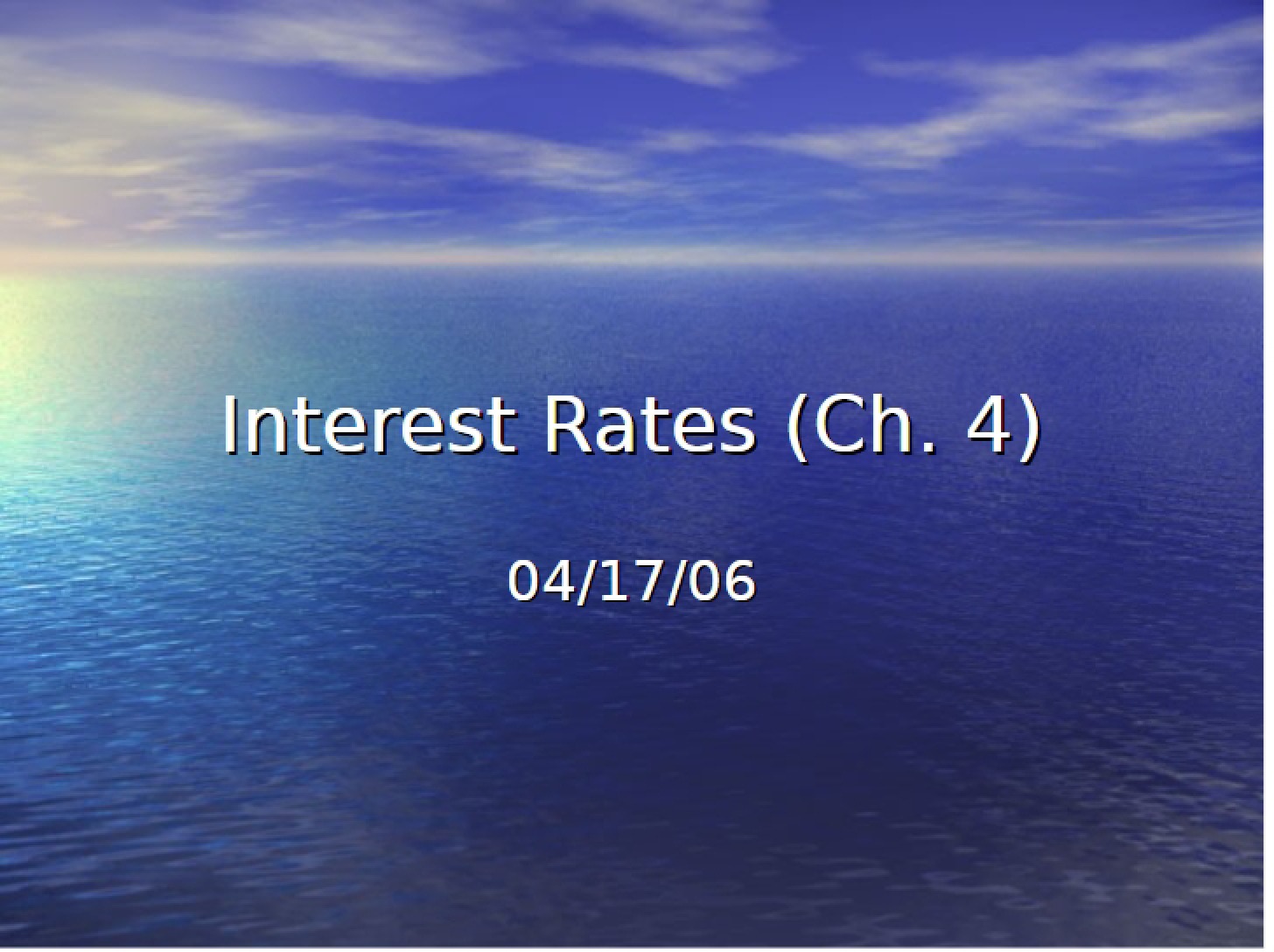Rates of Interest