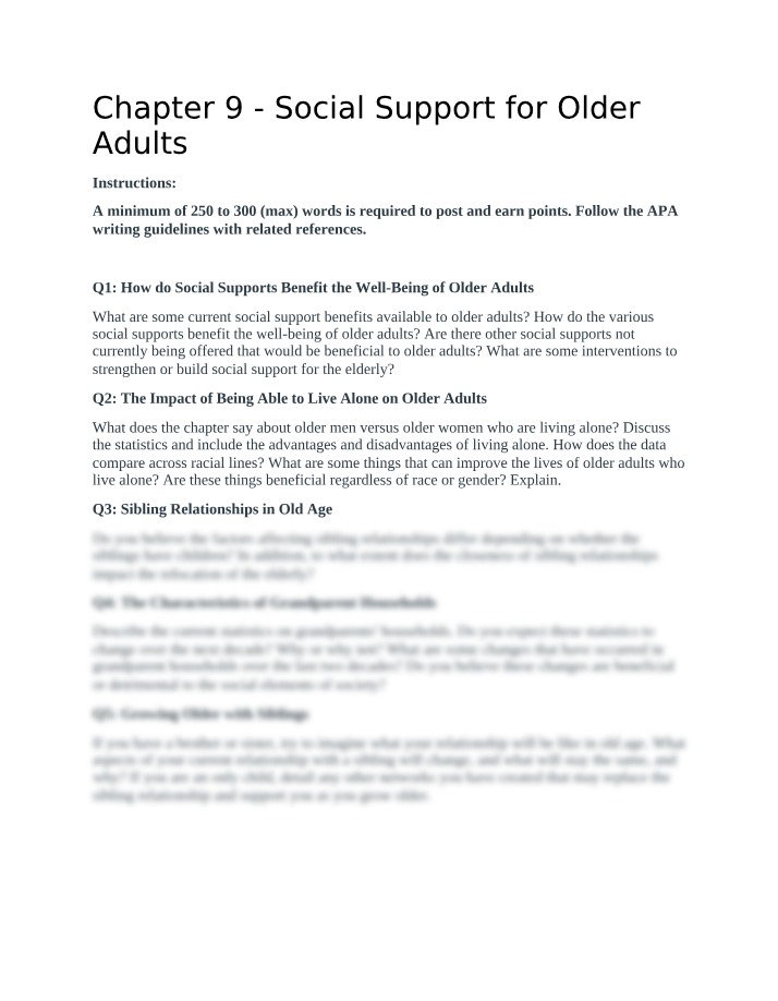 Enhancing Well-Being - Social Support Benefits for Older Adults