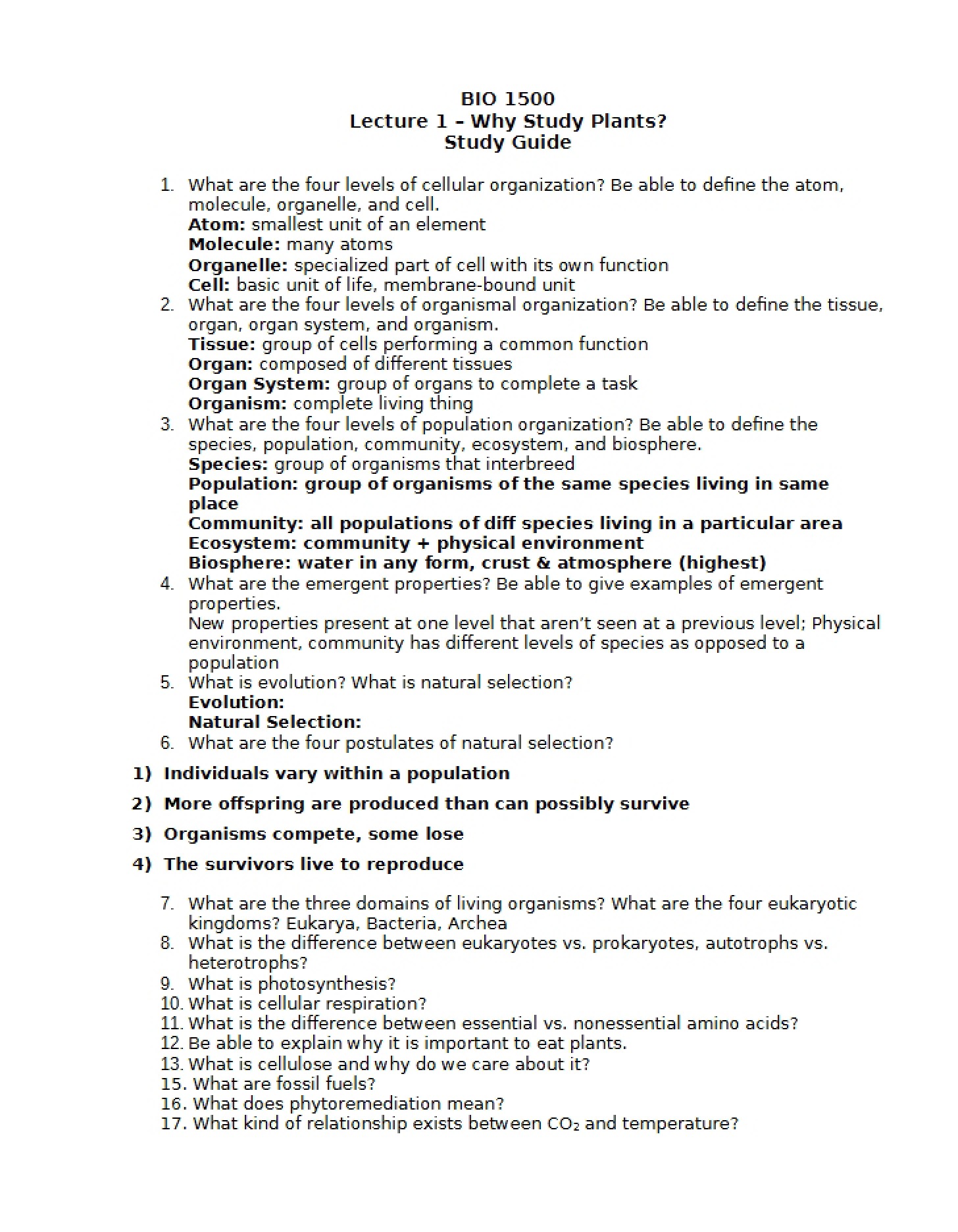 General Study Guide