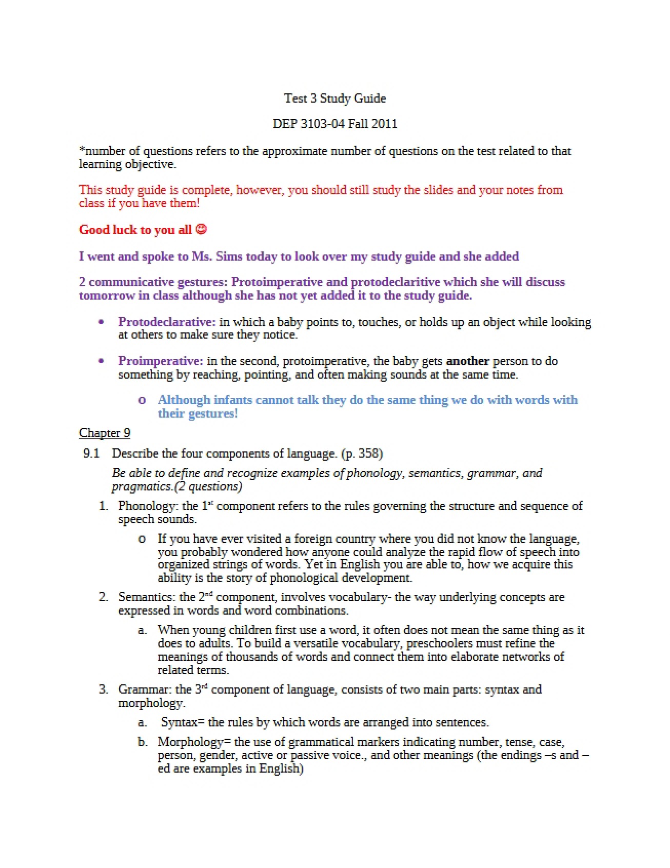 Materials for the Third Test in Child Psychology