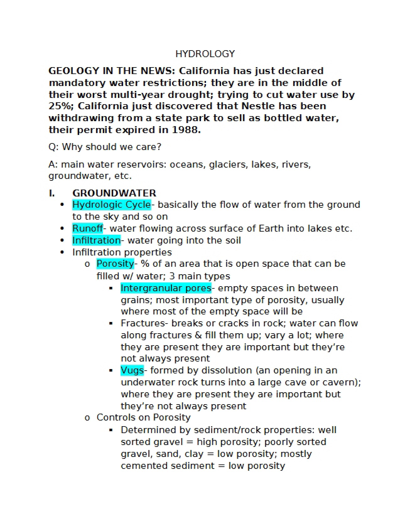 Hydrological Studies