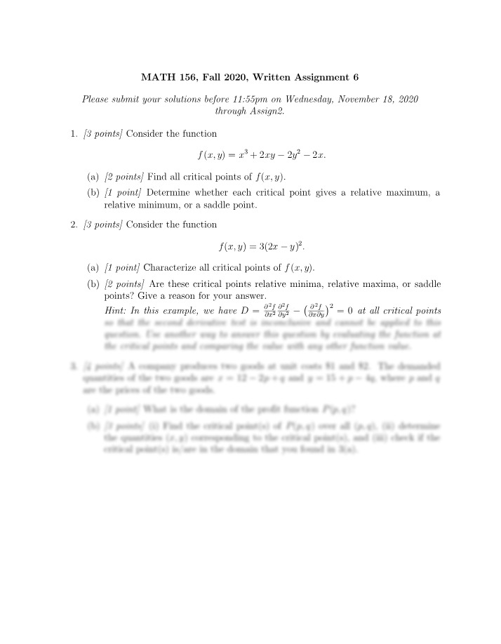 Evaluating Profit Function and Finding Critical Points