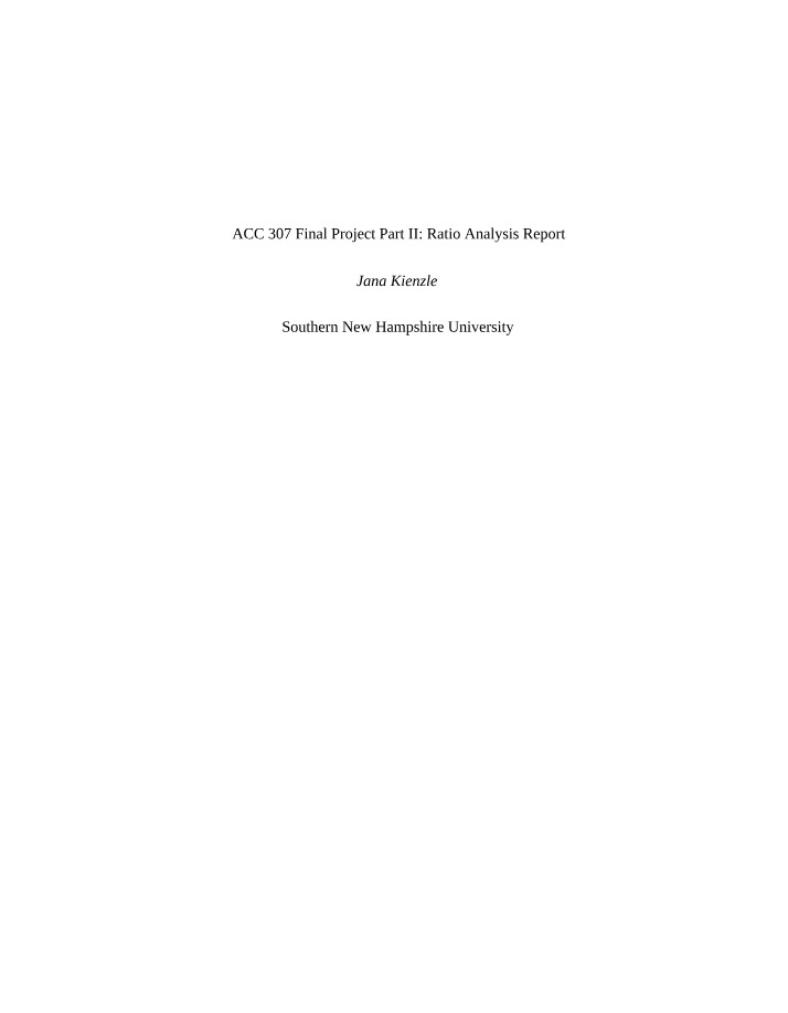 ACC 307 Analysis Report