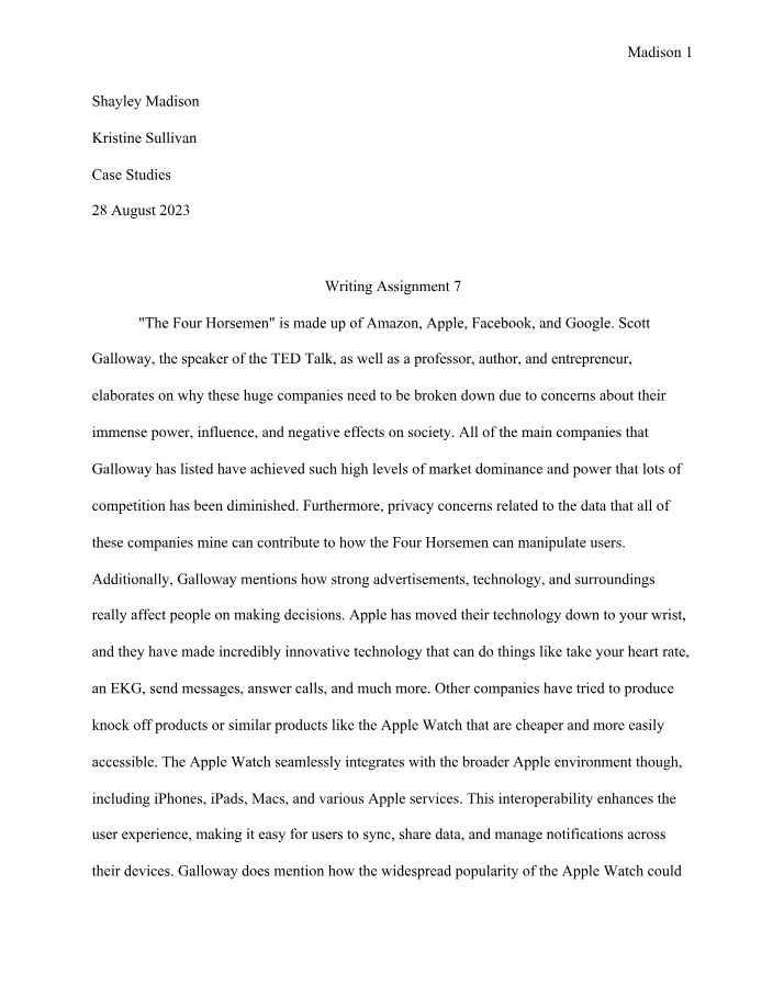 Assignment 7 - Writing