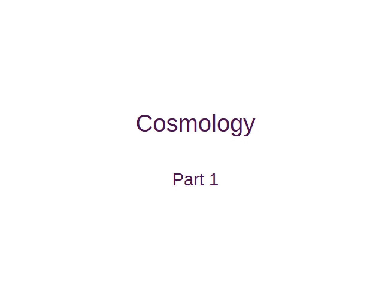 Astronomy Lectures