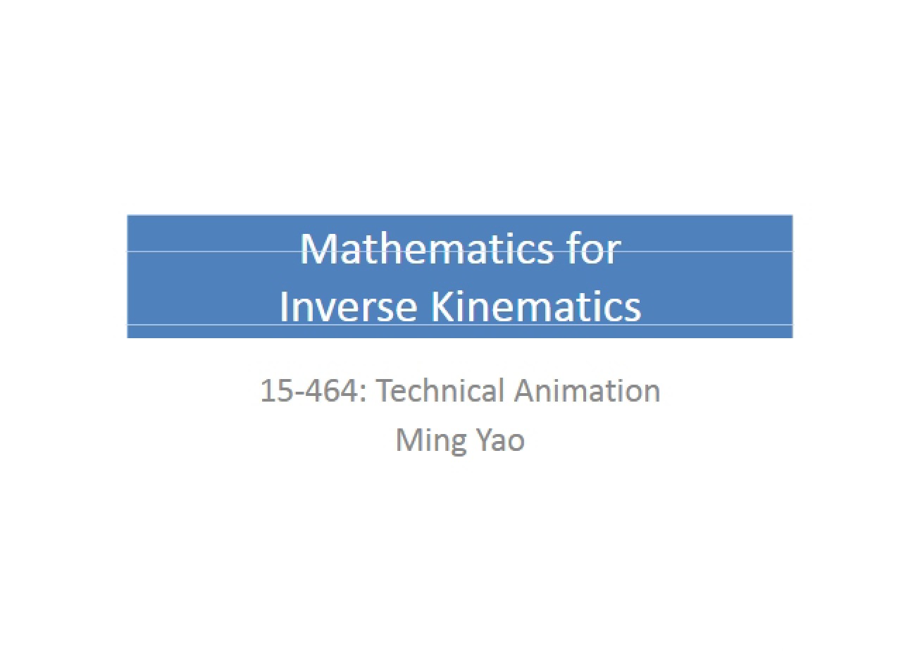 Inverse Kinematics Mathematics
