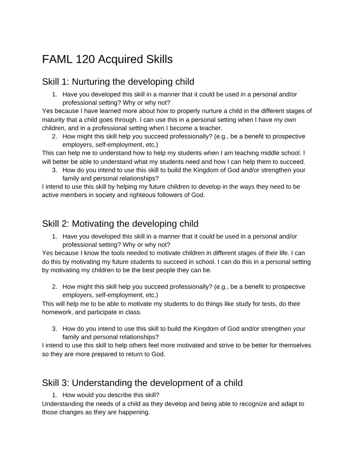 Nurturing and Motivating Skills for Child Development