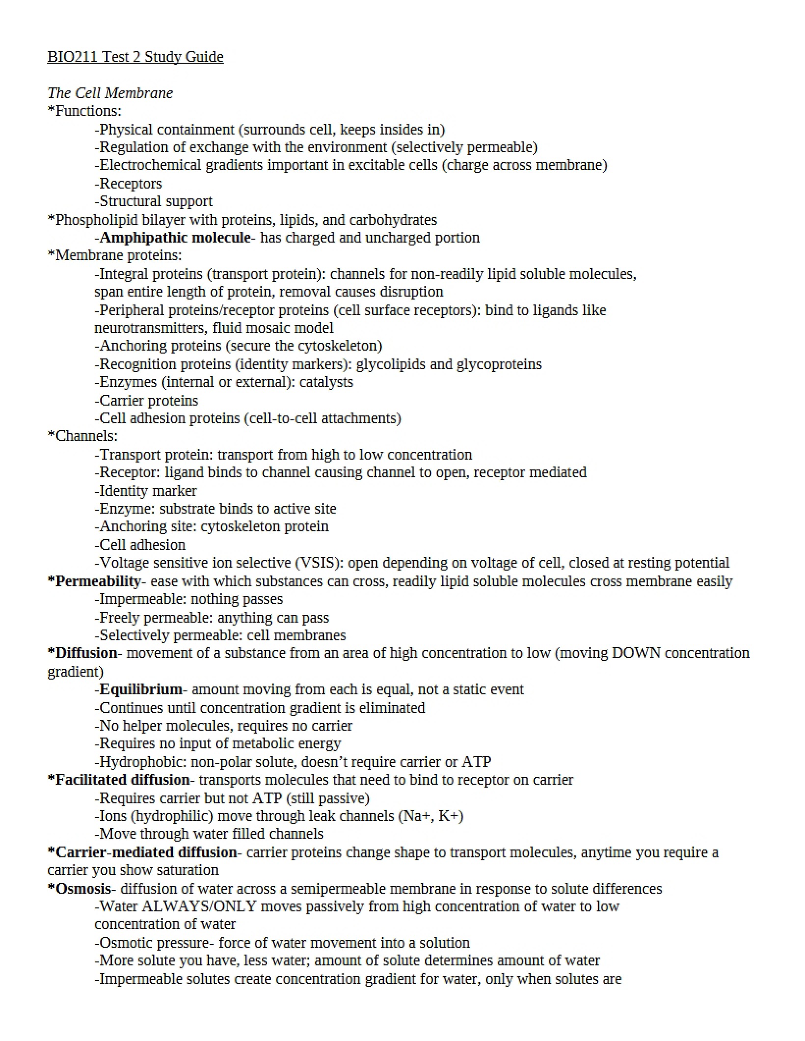 Guide for Test Two