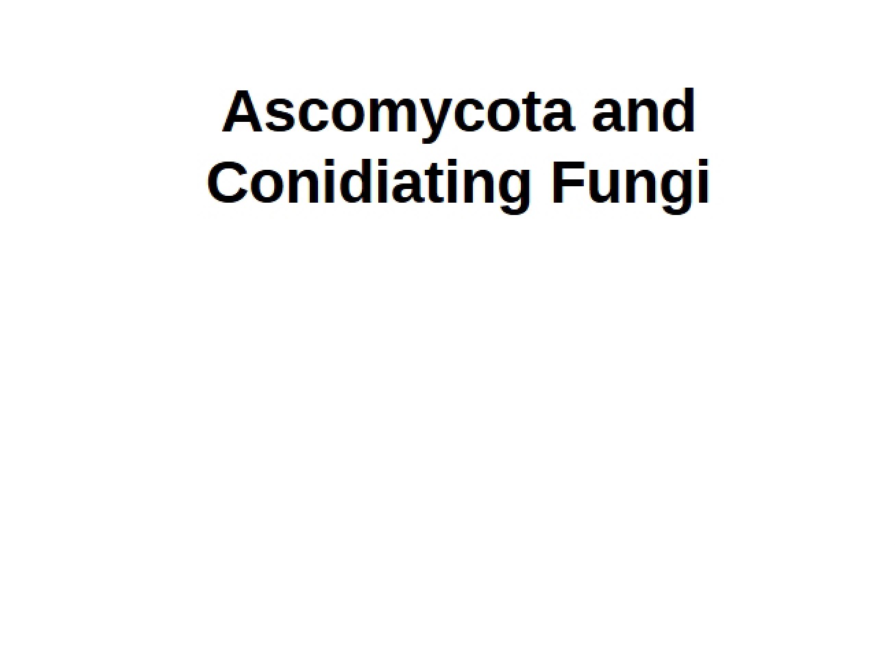 Introduction to the Ascomycota and Conidial Fungi