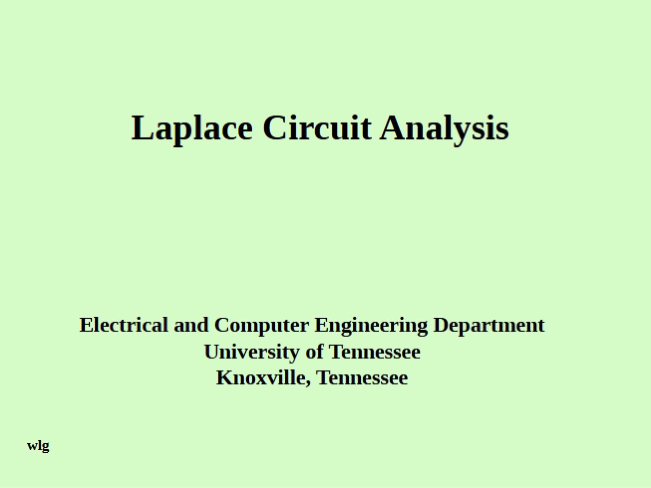 Circuit Analysis via Laplace