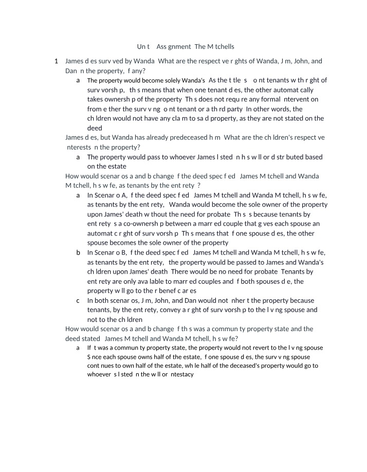 The Mitchells Unit 2 Assignment Draft