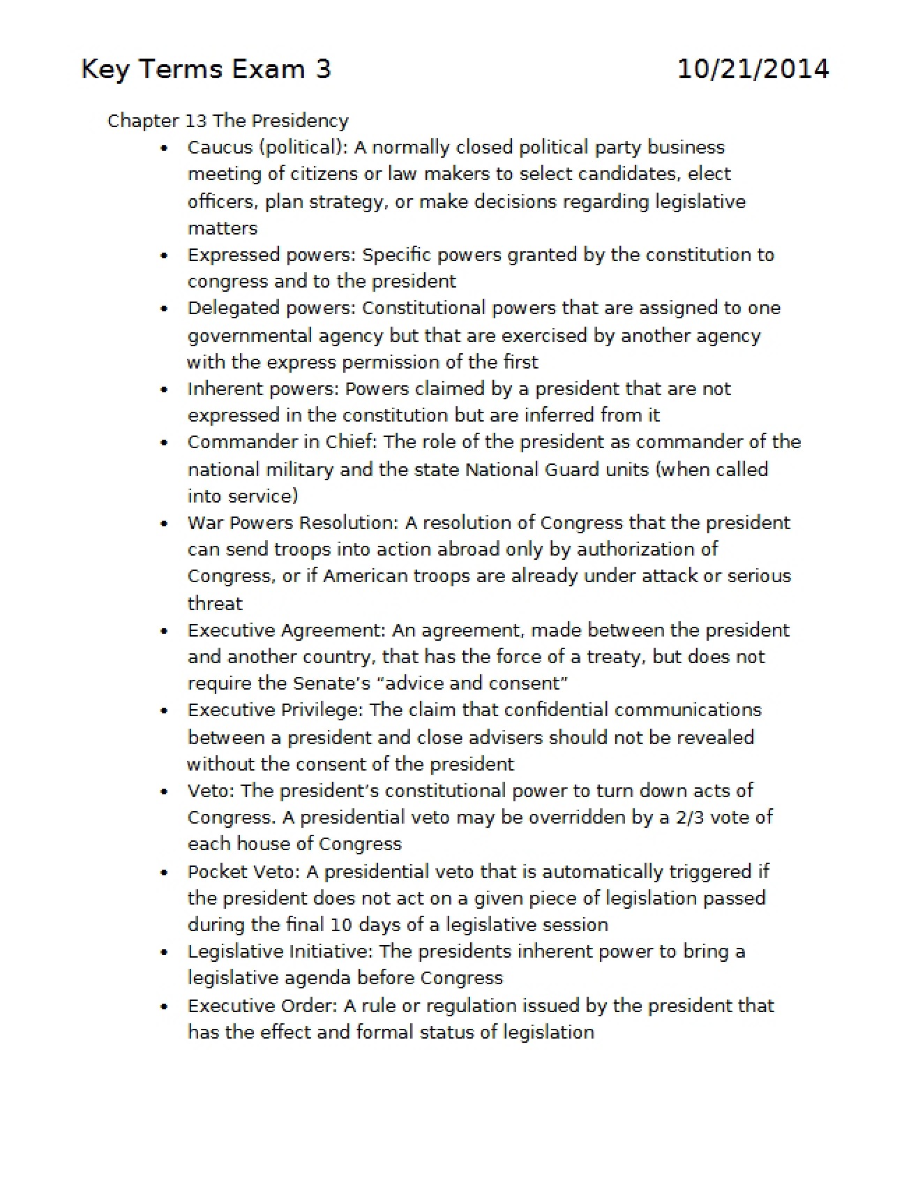 Vocabulary for Second Exam