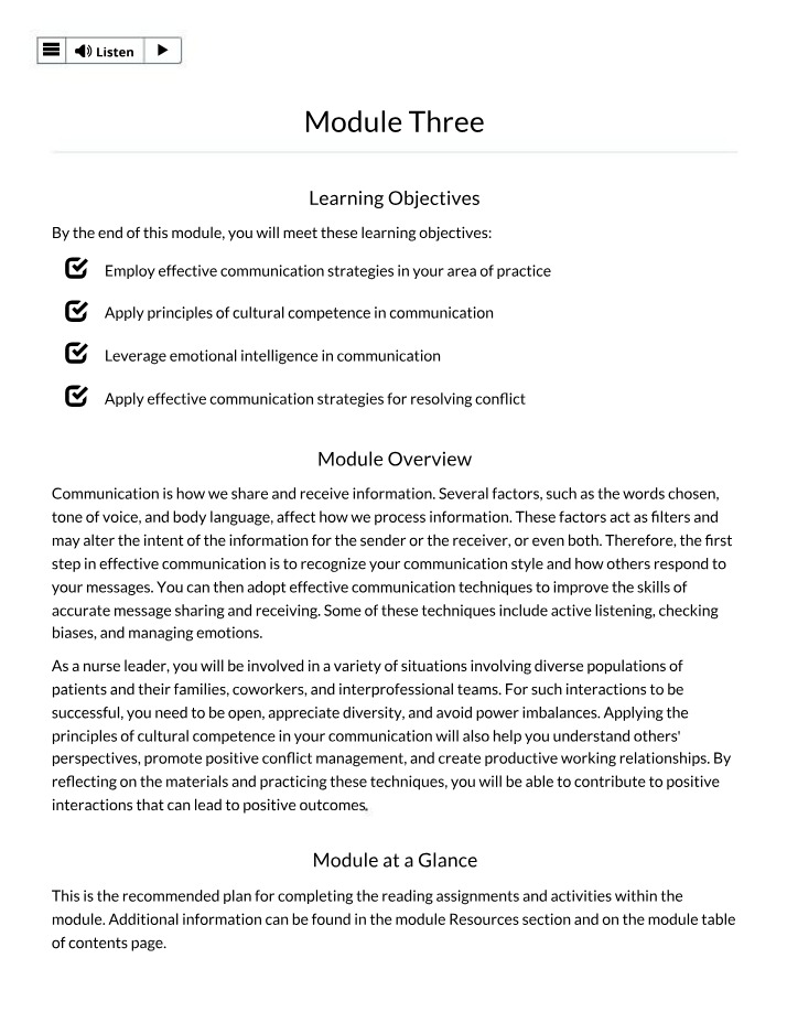 Introduction to Module Three