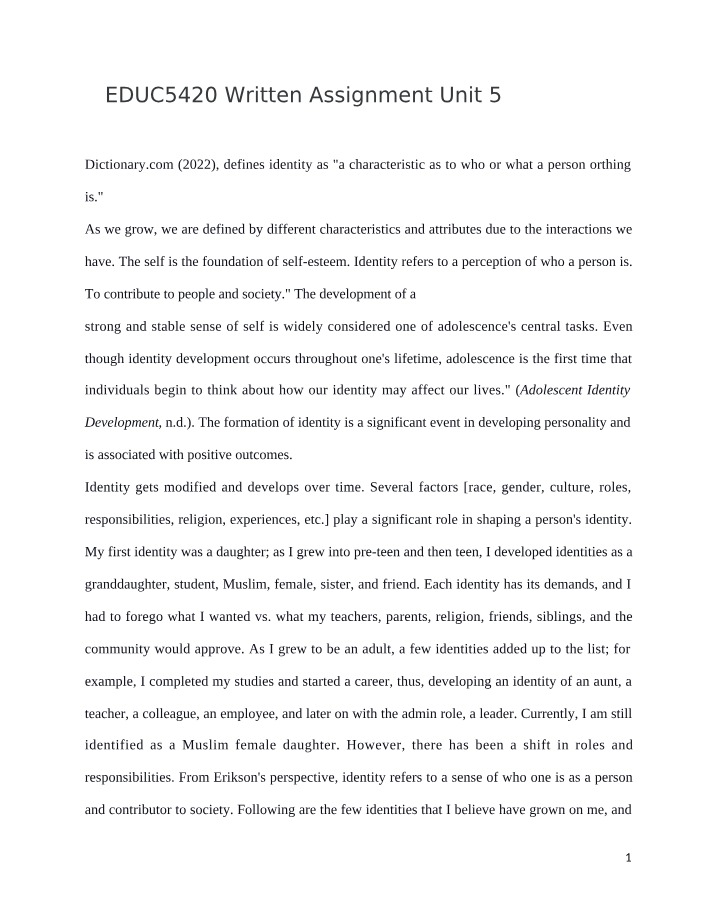 Shaping Identity - Personality Impact and Development Factors
