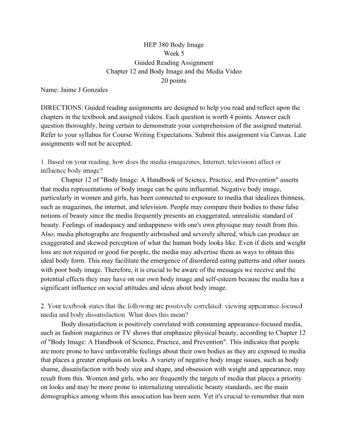 Media's Influence on Body Image - Examining the Impact