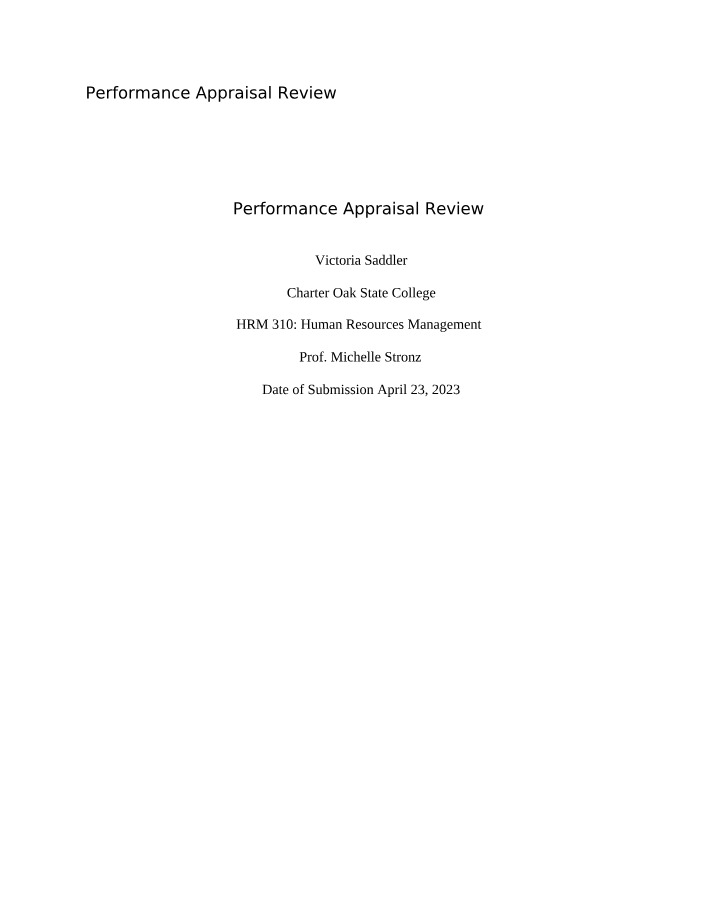 Performance Appraisal - A Review