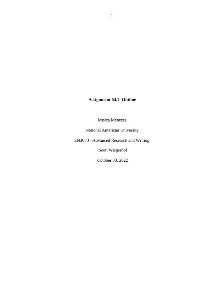 Outline for Assignment 04.1