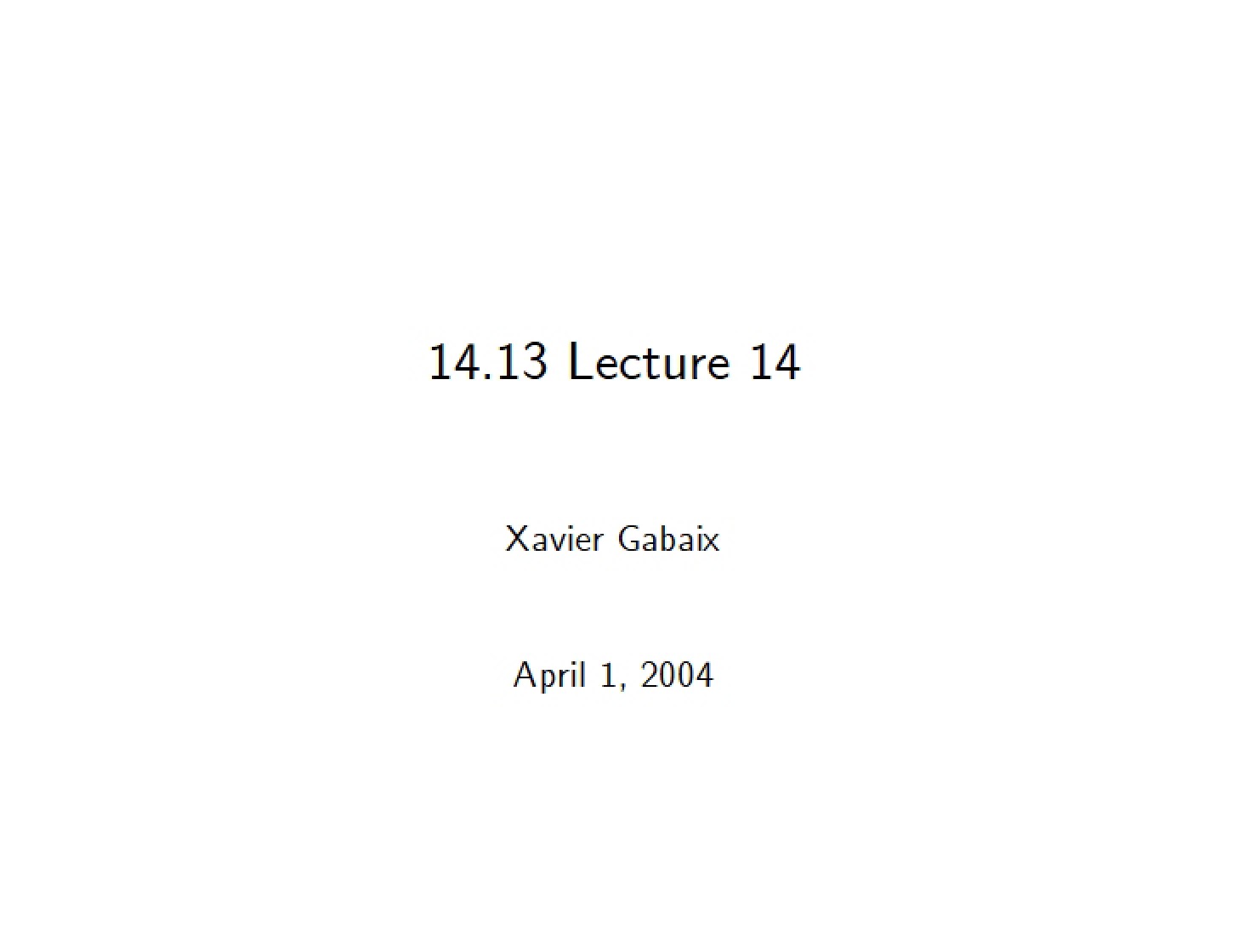 Notes on Lectures