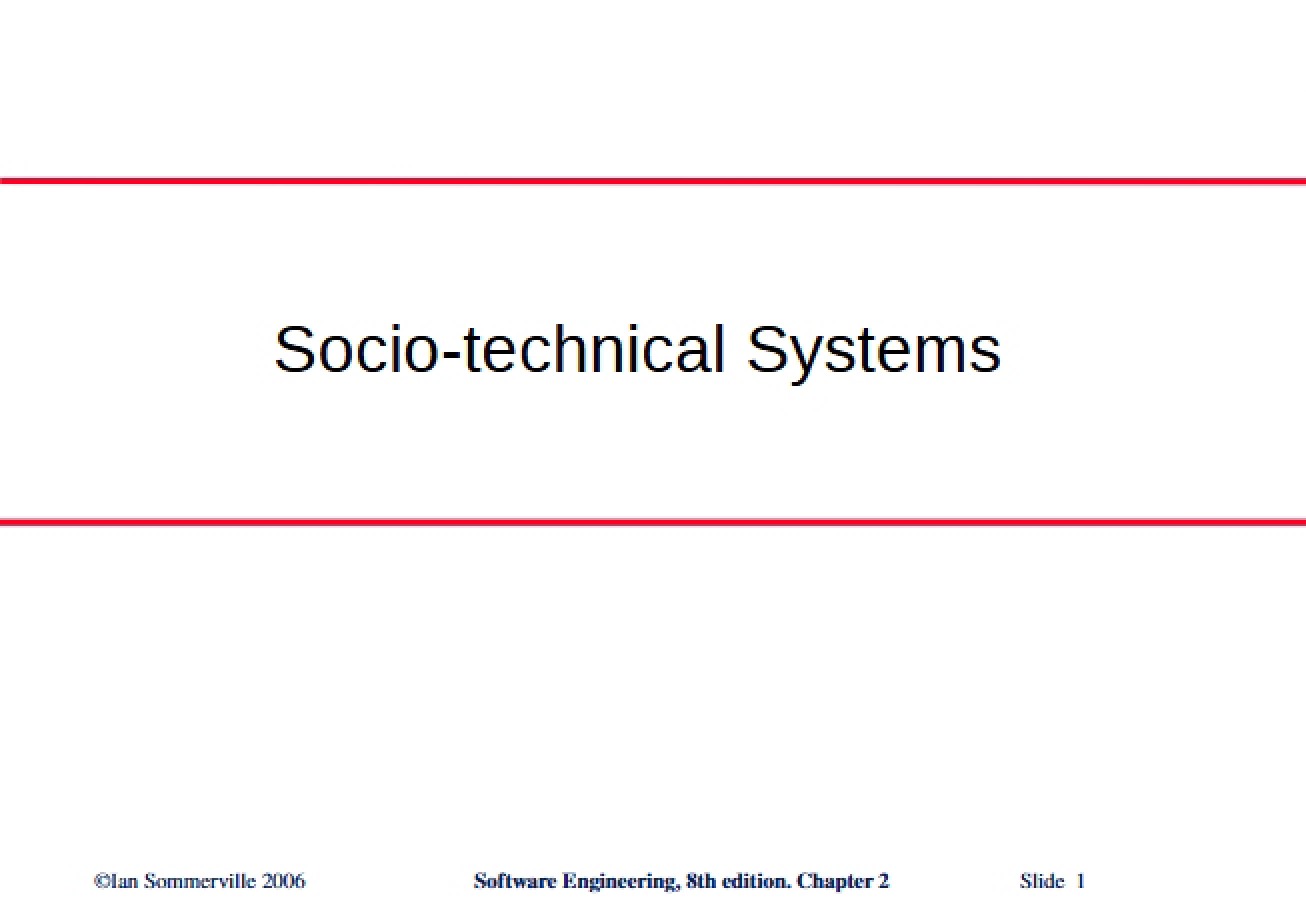 Overview of Socio-technical Systems