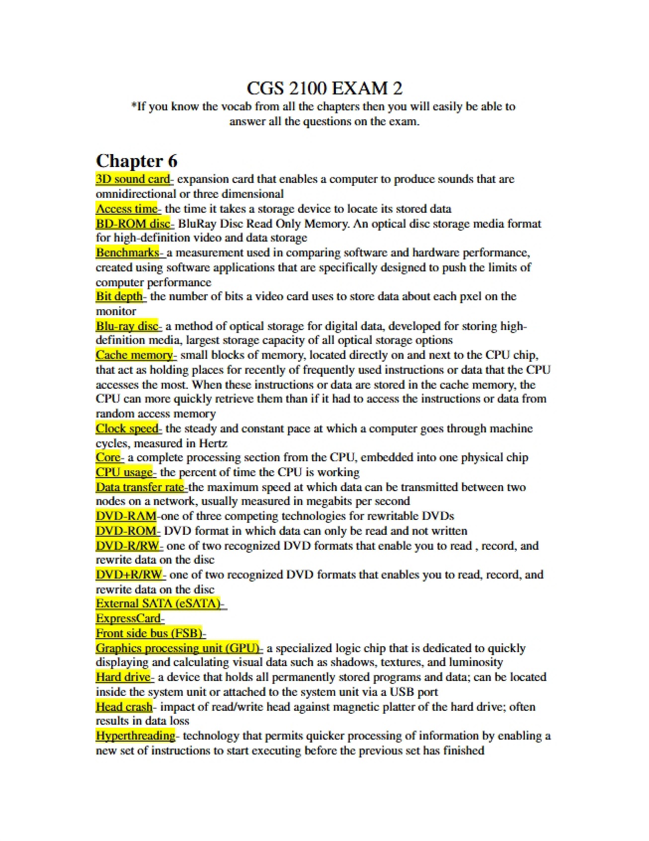 Chapter Six Content