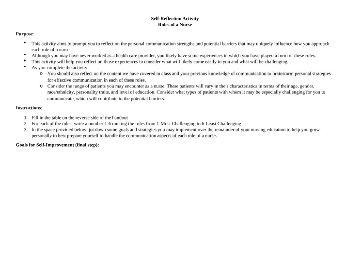 Reflecting on Communication in Nursing Roles