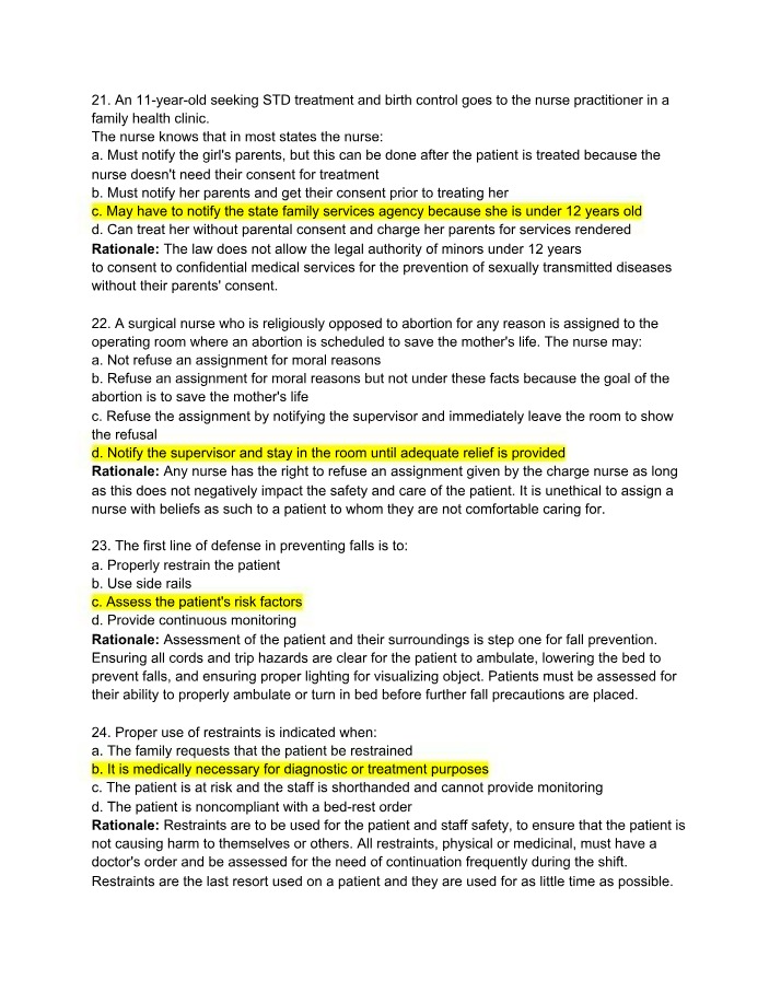 Legal Considerations for Minors - STD Treatment and Birth Control
