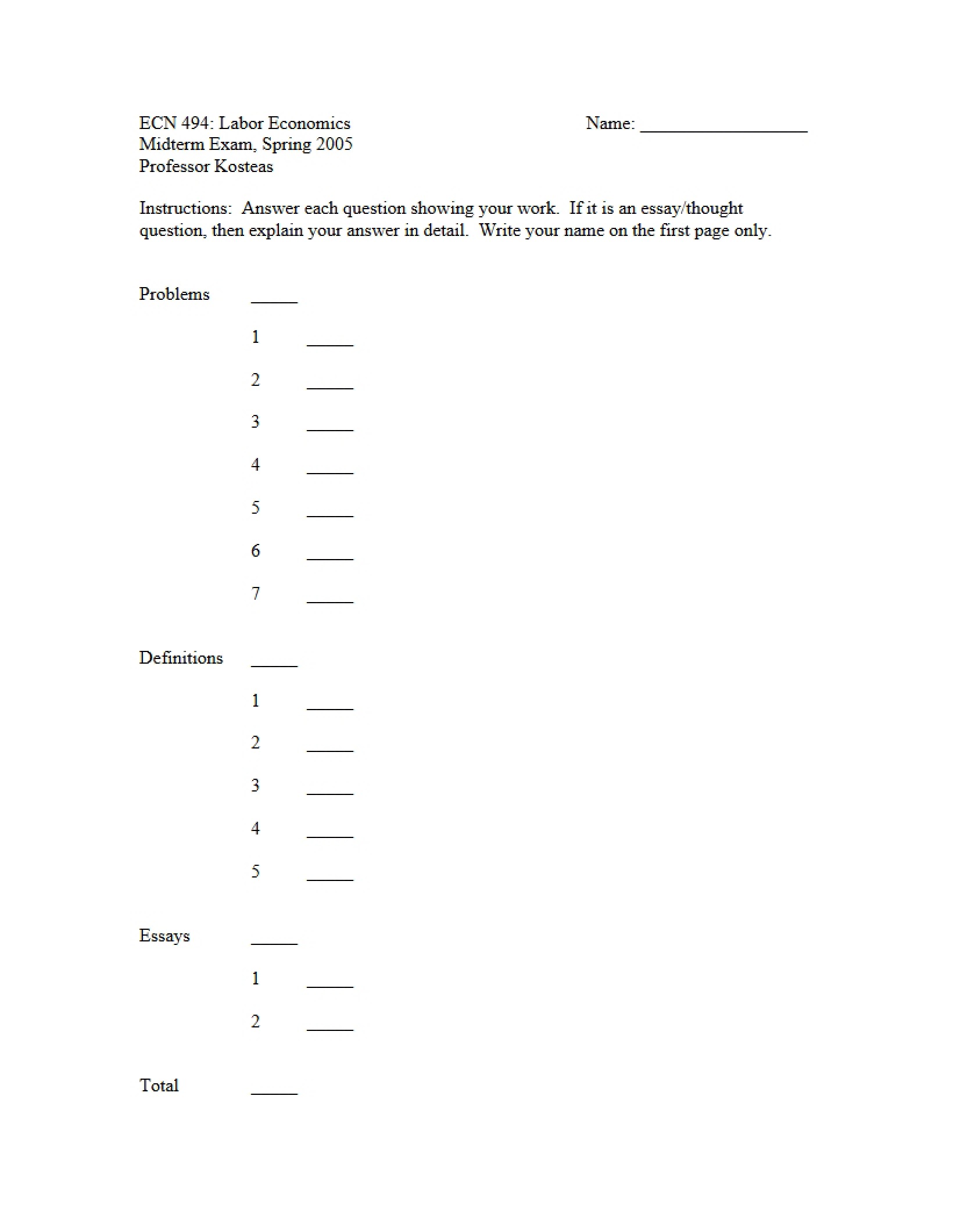 Examination Mid-Term