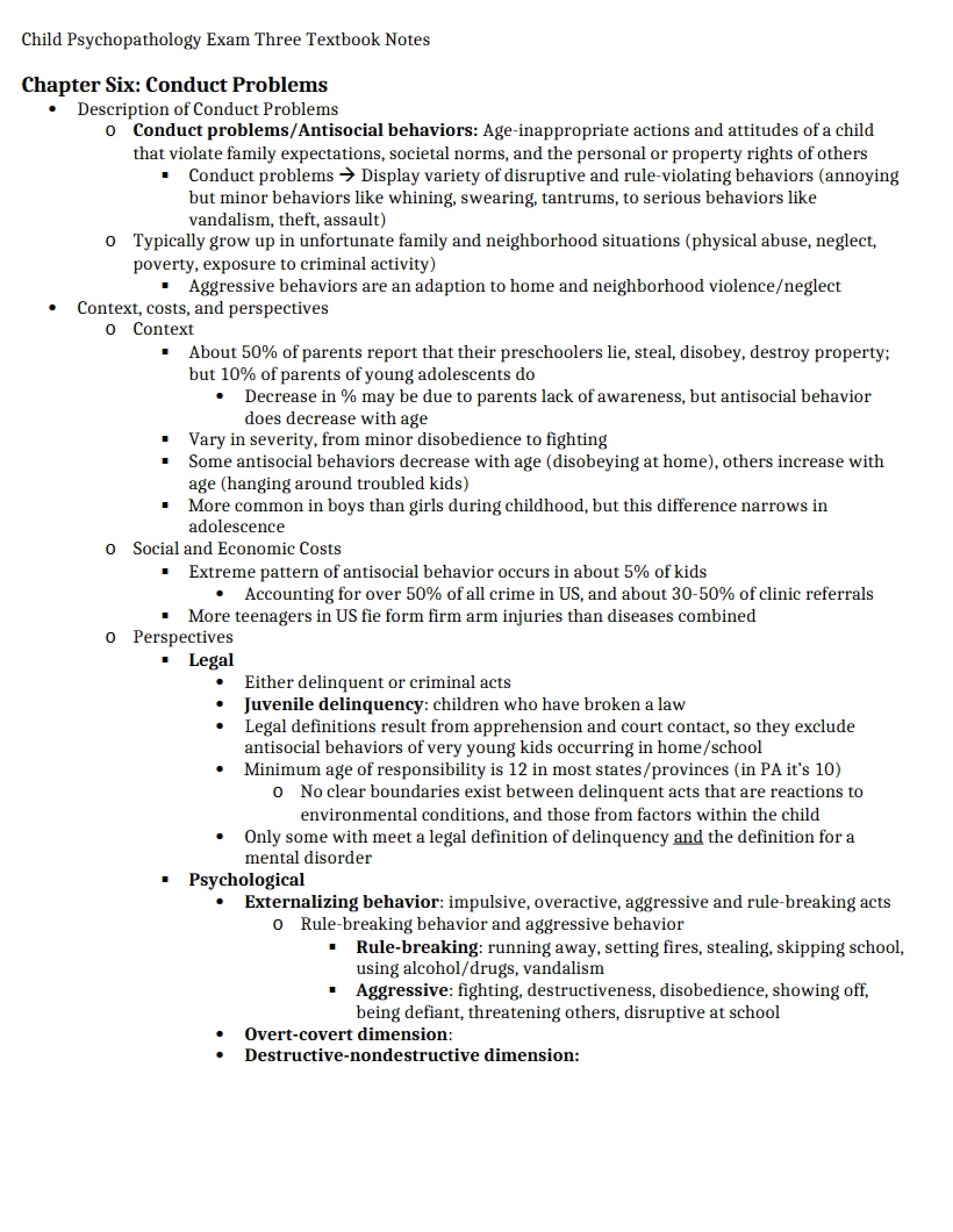 Conduct Problems Chapter 6