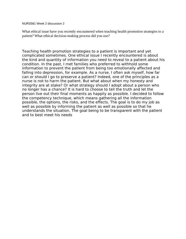 Balancing Ethical Issues in Teaching Health Promotion