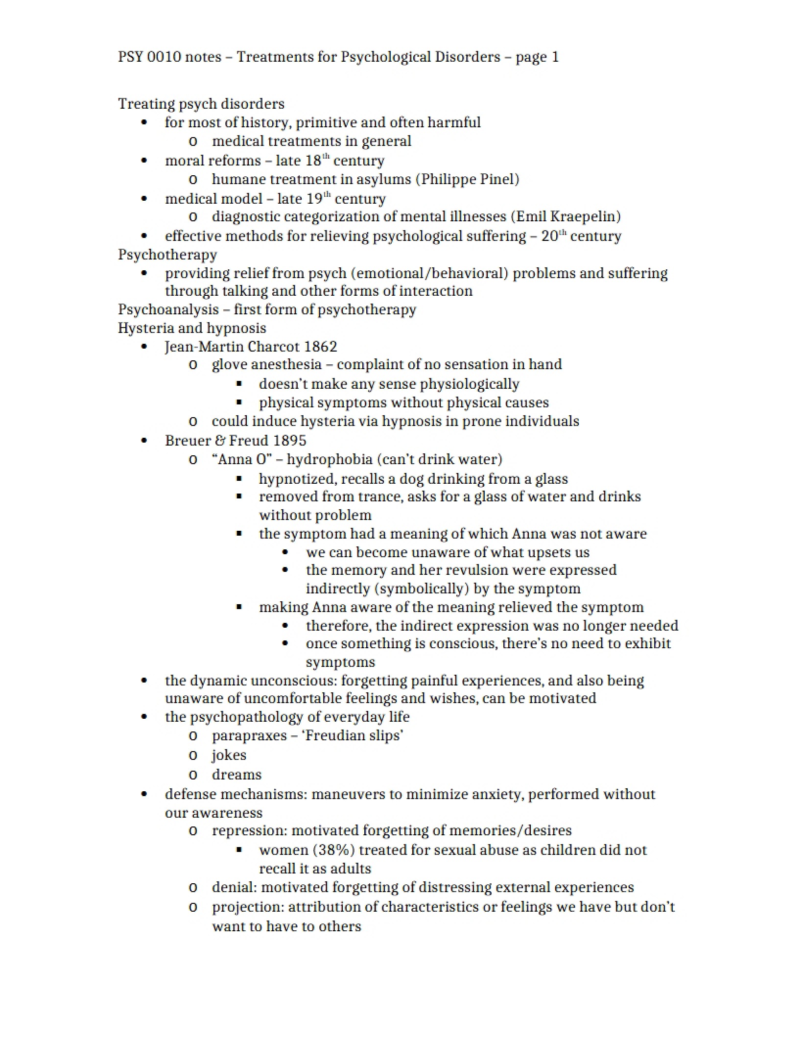 Treatment of Psychological Disorders