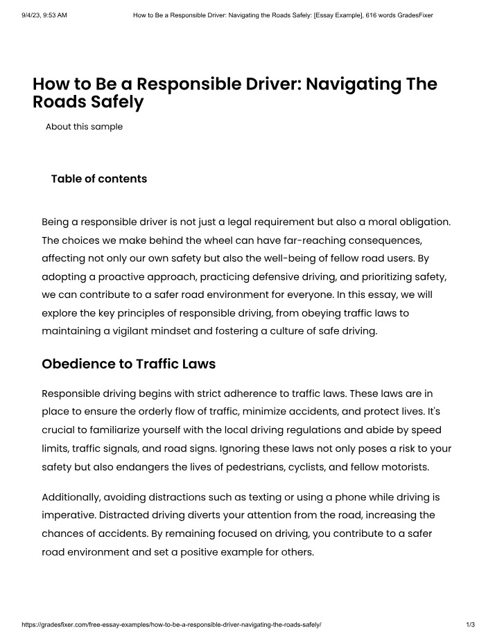 Navigating Roads Safely - How to Be a Responsible Driver