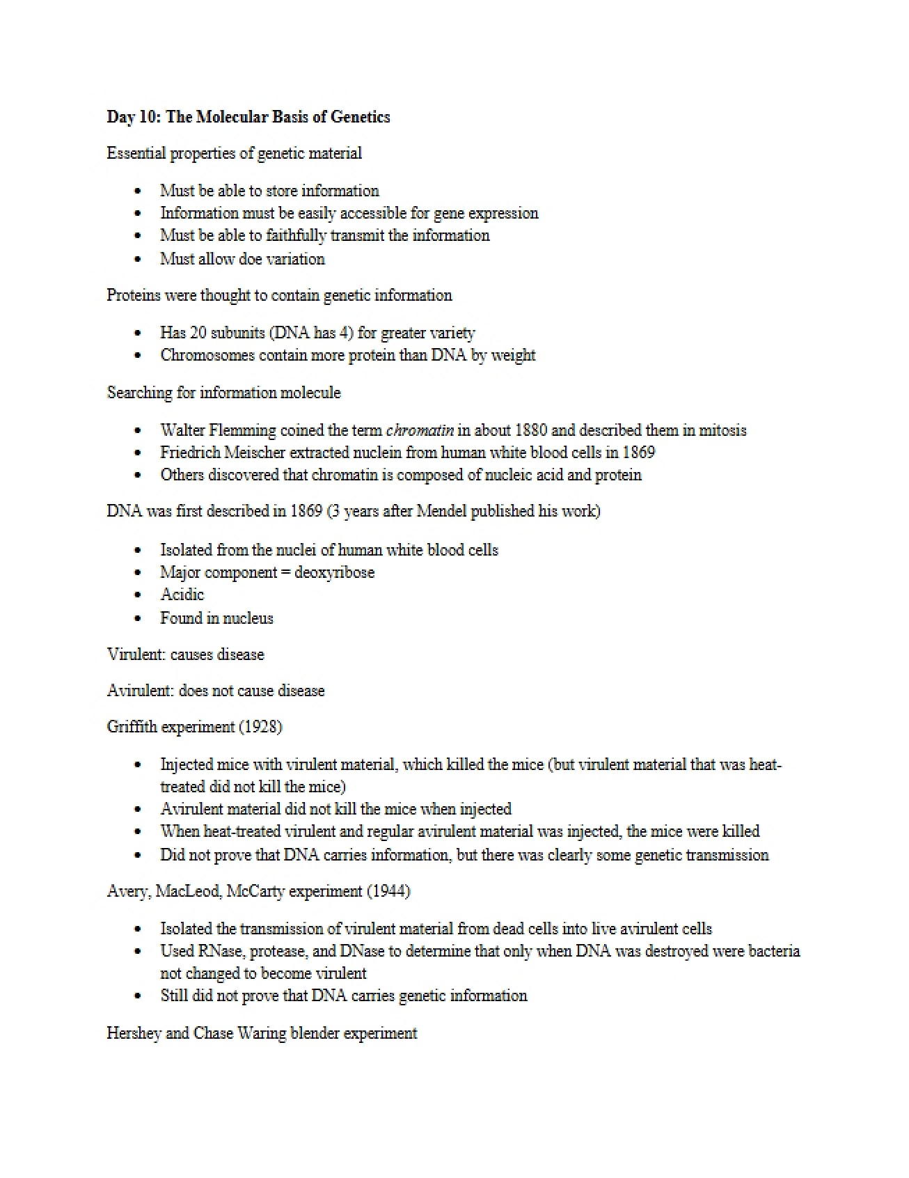 Genetics Molecular Basis