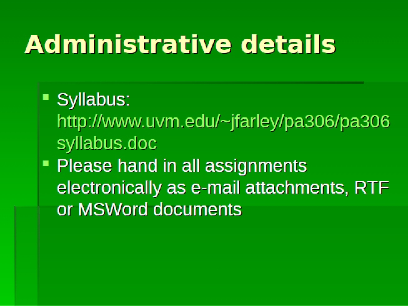 Details of Administration