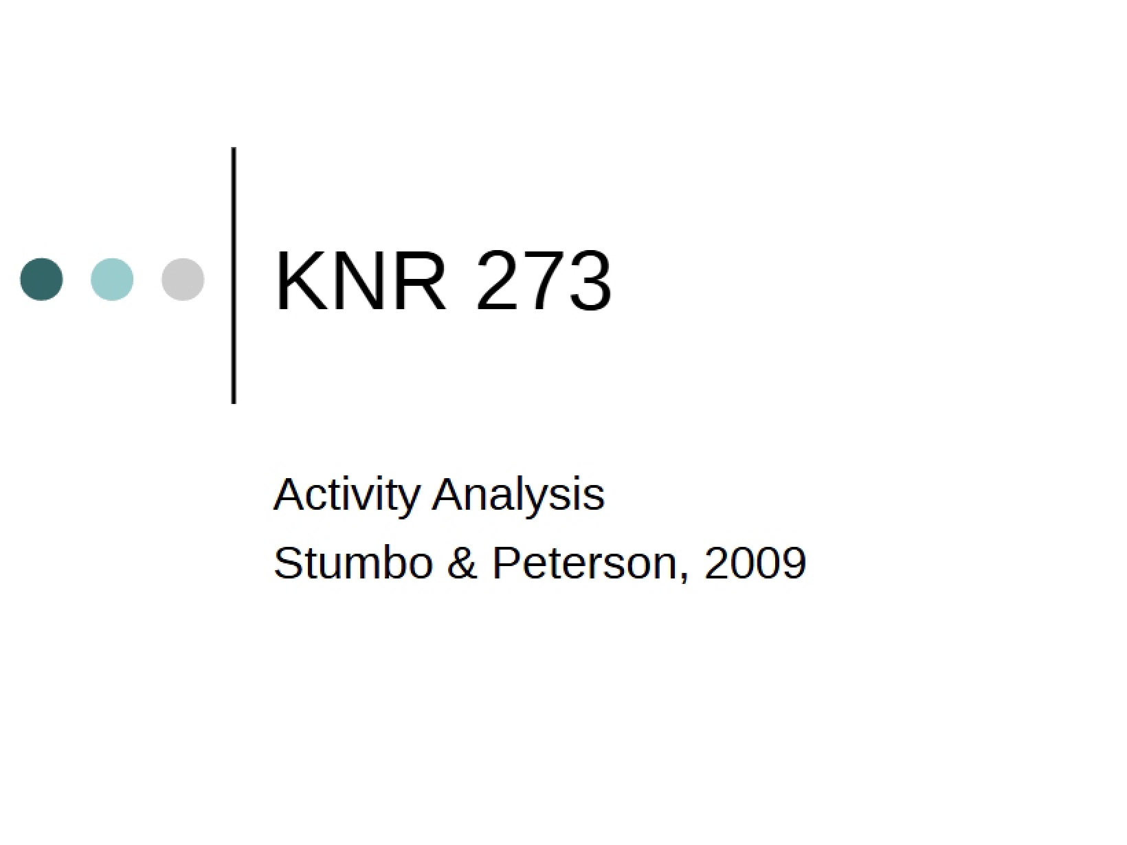 Analyzing Activities