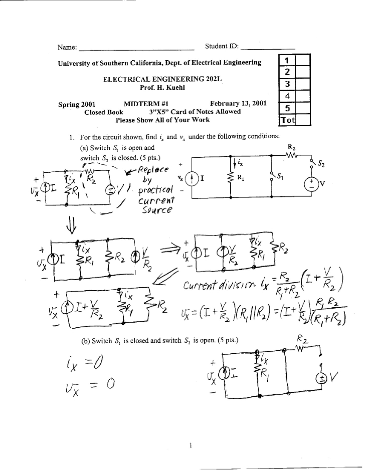 Midterm 1 Spring 01 (EE202)