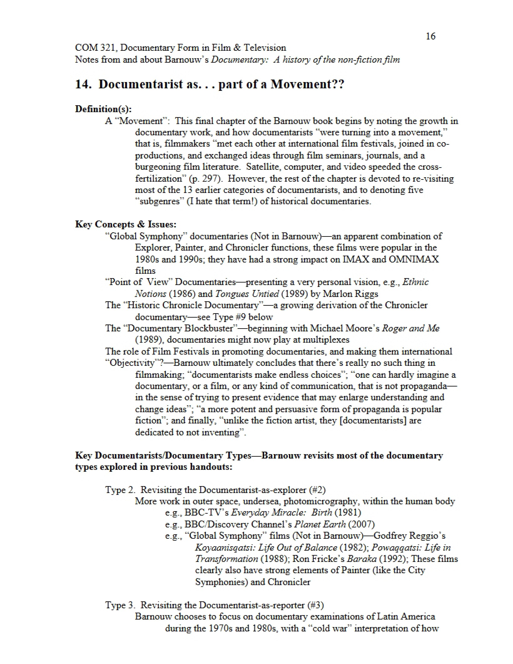 Movement Participant The Documentarist