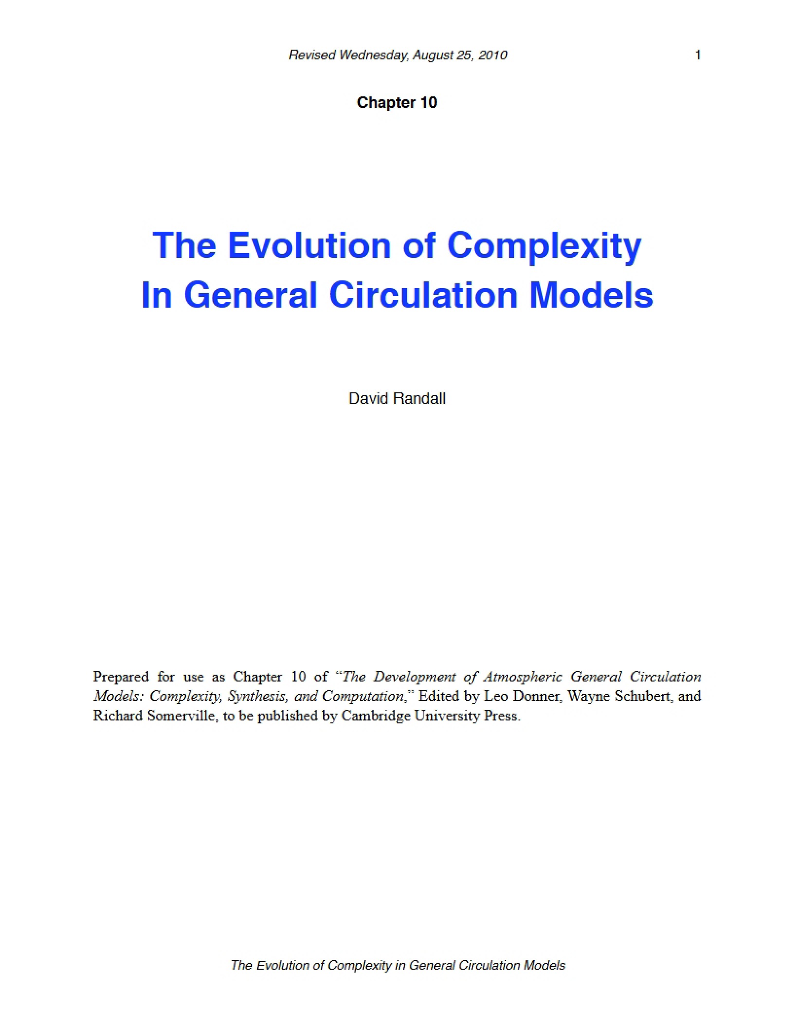 Complexity Evolution