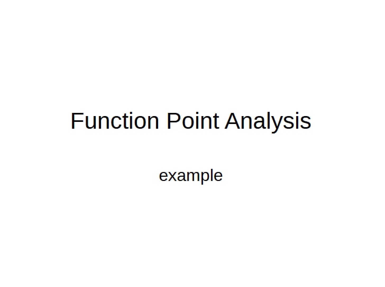 Analysis of Function Points